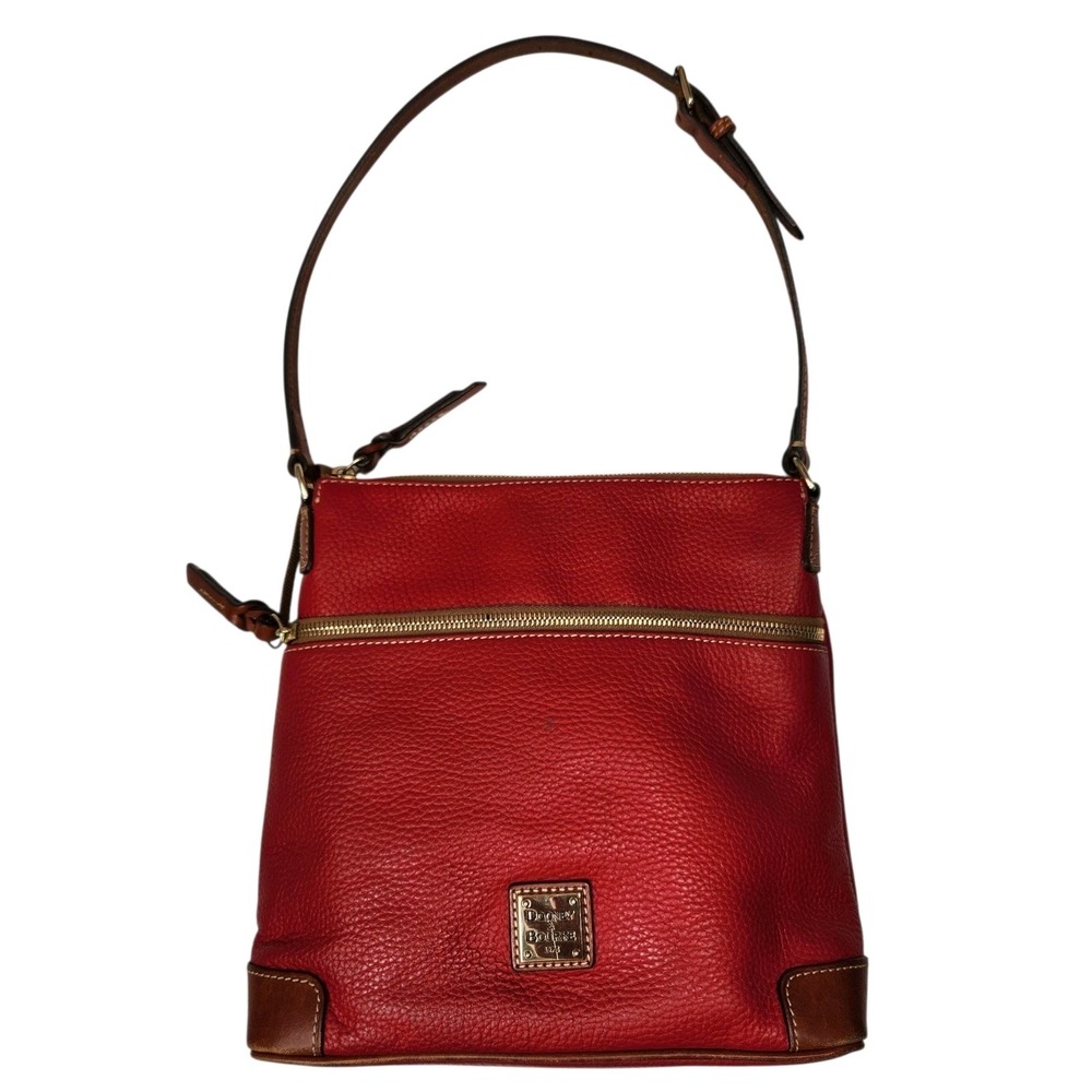 DOONEY & BOURKE Pebble Grain Leather Handbag Purse Shoulder Bag Red Wine Burgund - Picture 4 of 16